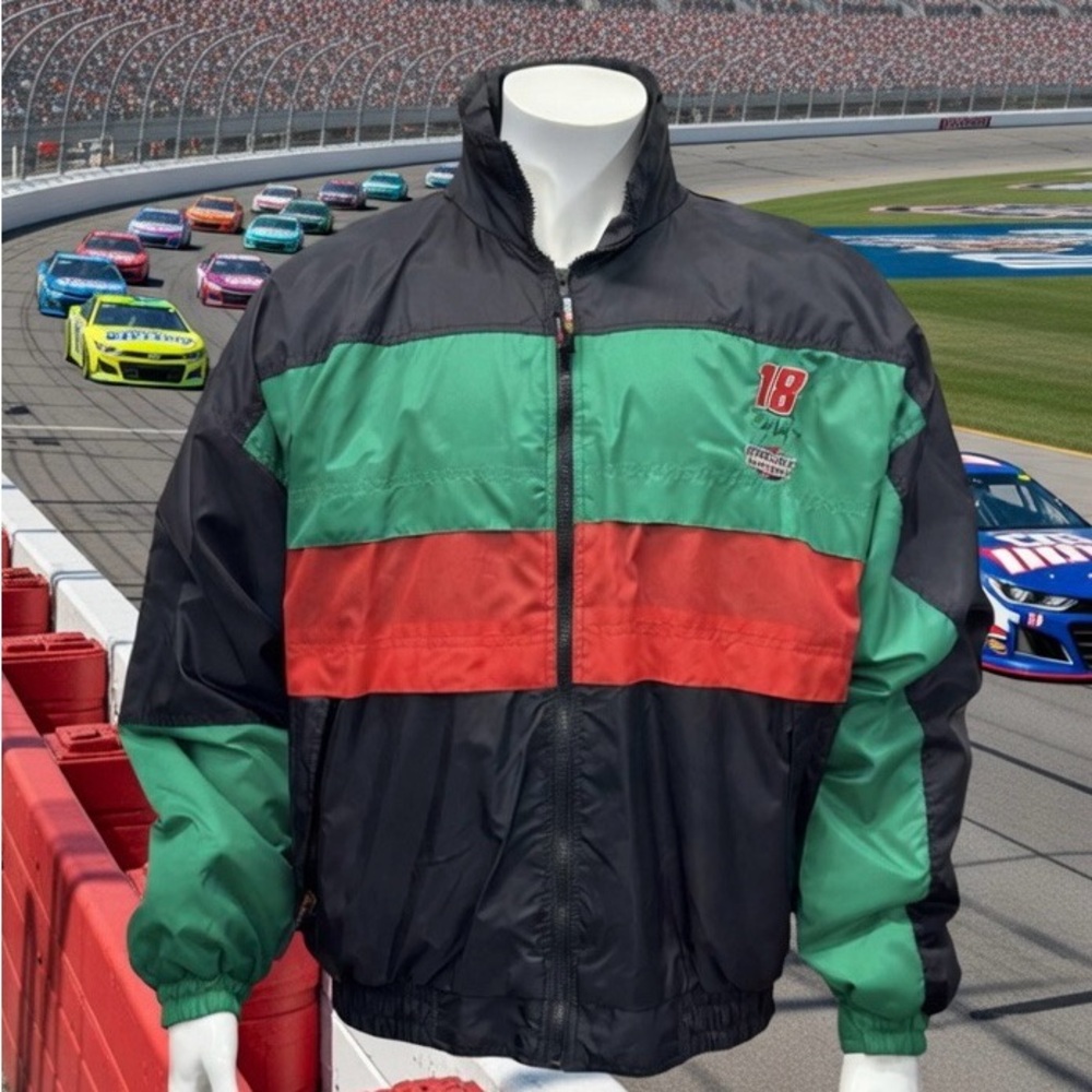 Vintage 90s Team Bobby Labonte Interstate Batteries Embroidered Puffer Jacket LG